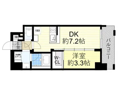 エスリードレジデンス ザ・グラン大阪ノア(1LDK/11階)の間取り写真