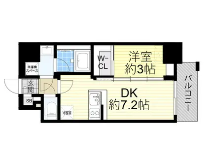 エスリードレジデンス ザ・グラン大阪ノア(1LDK/13階)の間取り写真