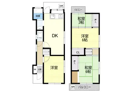 阪急神戸本線 神崎川駅 徒歩4分 2階建 築50年(4DK)の間取り写真