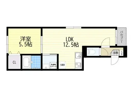 KSRアーバンテラス塚本(1LDK/3階)の間取り写真