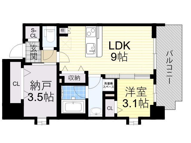 スプランディッド新大阪8(1SLDK/7階)の間取り写真