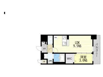 ファーストフィオーレ三国Ⅱ(1LDK/3階)の間取り写真