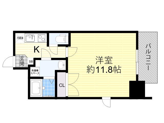 LIVE FLAT TSUKAMOTO(1K/1階)の間取り写真