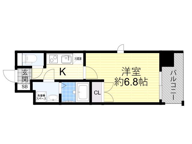 LIVE FLAT TSUKAMOTO(1K/5階)の間取り写真