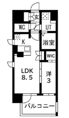 アーバンパーク御幣島(1LDK/3階)の間取り写真