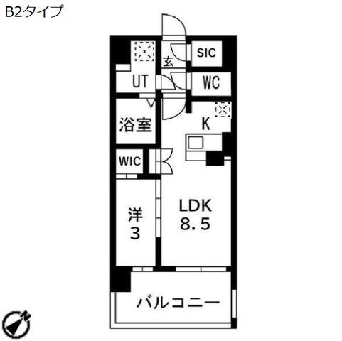 アーバンパーク御幣島(1LDK/5階)の間取り写真
