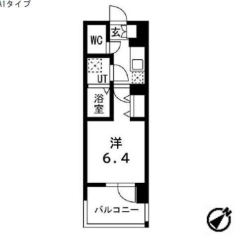 アーバンパーク御幣島(1K/8階)の間取り写真