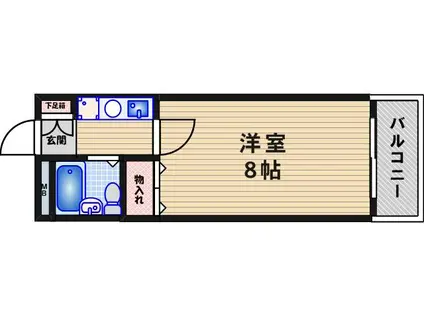ダ・カーポ中百舌鳥(1K/4階)の間取り写真