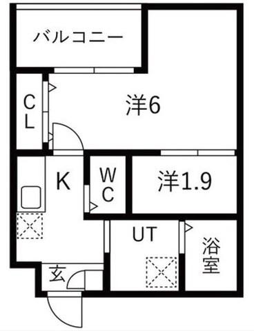 大浜北町シーエム・シス(2K/2階)の間取り写真