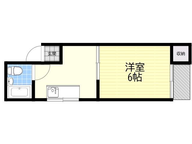 マンションMK2(ワンルーム/2階)の間取り写真
