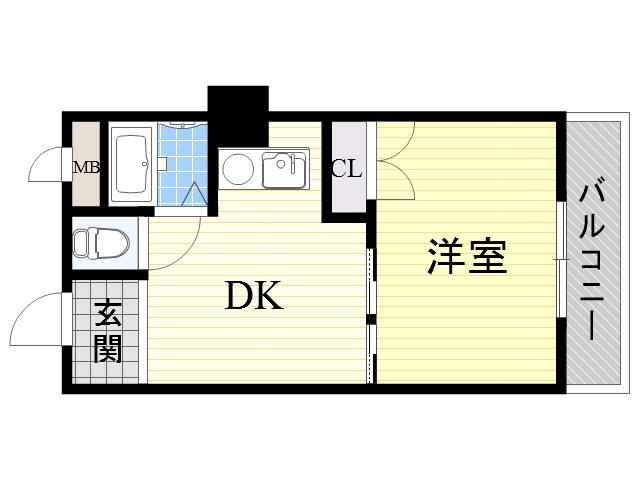 アベノ池田マンション(1DK/3階)の間取り写真