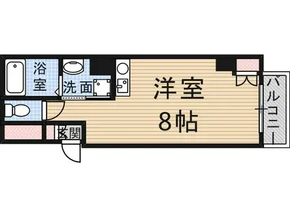 プライムタワー阿倍野40(ワンルーム/9階)の間取り写真