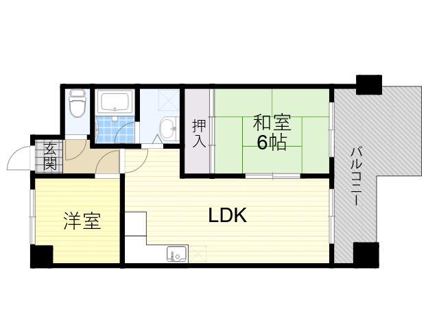 メゾンドール北畠(2LDK/4階)の間取り写真