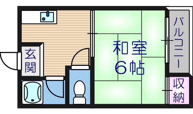 メゾン文の里(1K/1階)の間取り写真