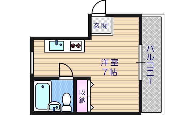 パレーシャル松崎(ワンルーム/2階)の間取り写真