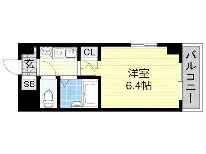 ラッキーセンター河堀口(1K/5階)の間取り写真