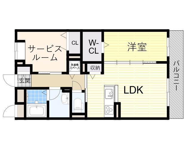 エスペランス 阿倍野(1SLDK/2階)の間取り写真