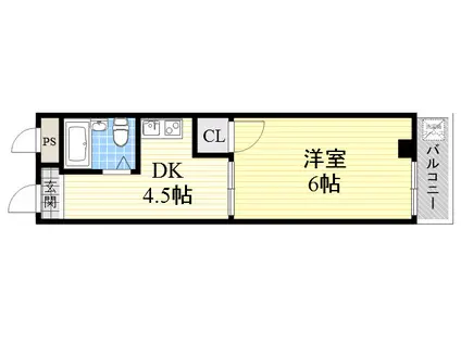 レオーネ寺田町東(1DK/5階)の間取り写真