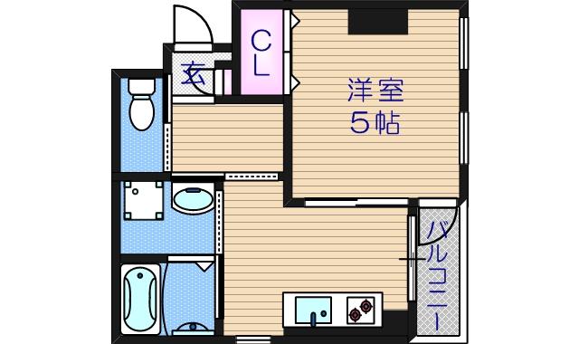 美章園メゾン寿(1K/2階)の間取り写真