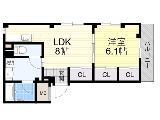 ツインクルヒロ(1LDK/2階)の間取り写真