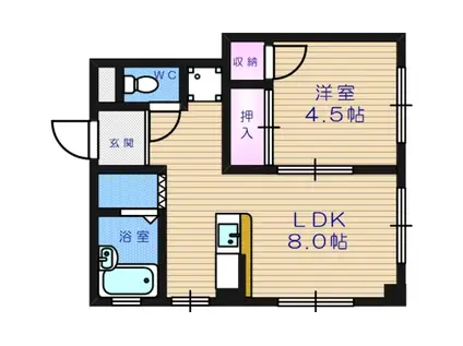 コーポ井守(1LDK/3階)の間取り写真
