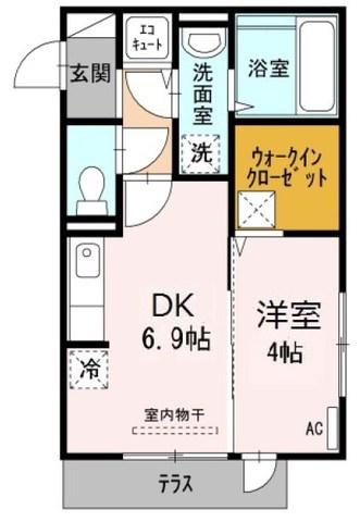 TREBINAAYAKA(1DK/1階)の間取り写真