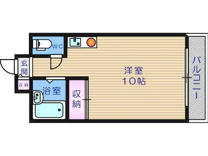 川内コーポ(ワンルーム/3階)の間取り写真