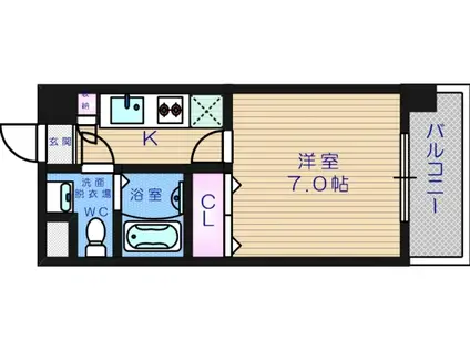 レコンフォルト(1K/4階)の間取り写真