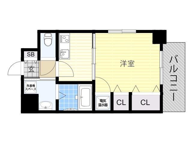 WILL DO上本町イースト(1K/2階)の間取り写真