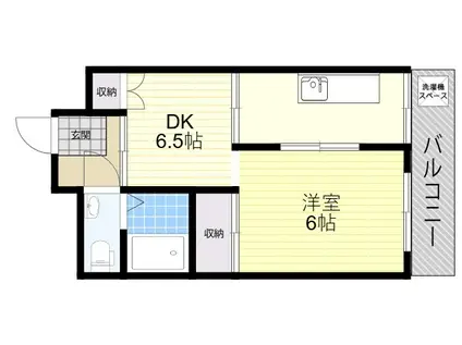 グリーンハイツ天王寺(1DK/6階)の間取り写真