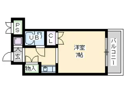 ライオンズマンション今里第3壱番館(ワンルーム/8階)の間取り写真