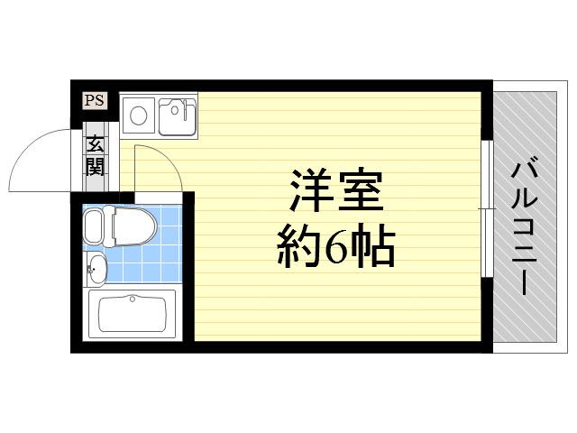 ラレジデンス今里(ワンルーム/2階)の間取り写真