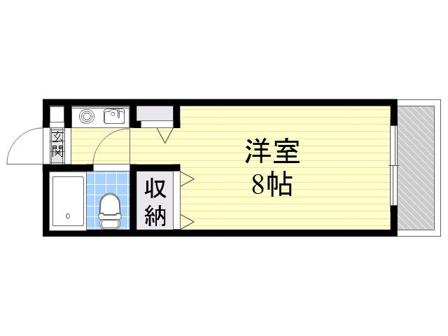ラパンジール中川東(ワンルーム/4階)の間取り写真