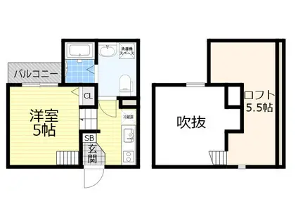 オネスト(ワンルーム/1階)の間取り写真