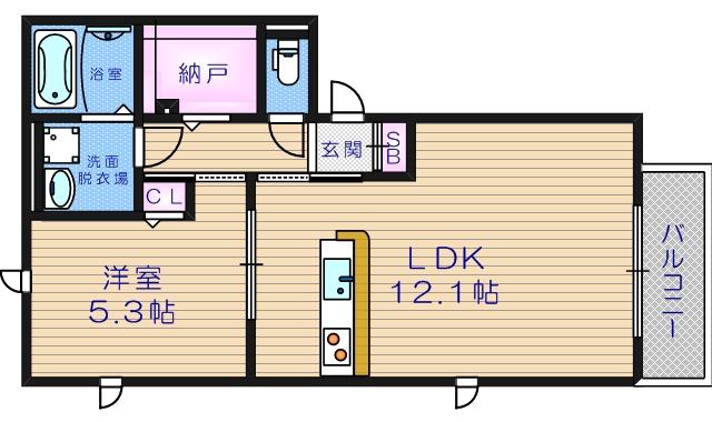 PARK SIDE SUN BERRY(1LDK/2階)の間取り写真
