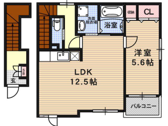 アリス1(1LDK/2階)の間取り写真