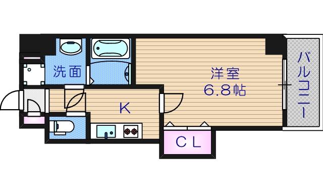ラグゼ西田辺(1K/11階)の間取り写真