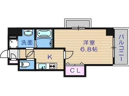 ラグゼ西田辺(1K/10階)の間取り写真