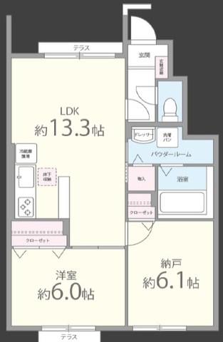 カーサベージュⅢ(1SLDK/1階)の間取り写真