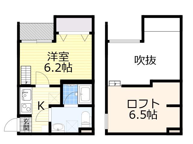 4℃林寺(1K/1階)の間取り写真