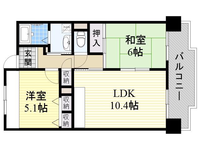 ポルト巽(2LDK/1階)の間取り写真