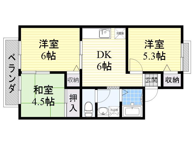 ステラハイツ(3DK/2階)の間取り写真
