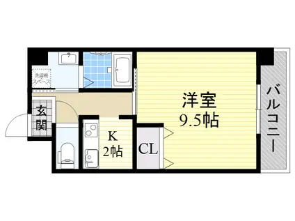 レバンガ阿倍野AP(1K/5階)の間取り写真