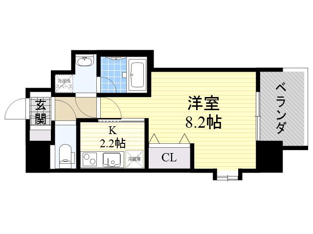FRONT FIELD TENNOJI(1K/9階)の間取り写真