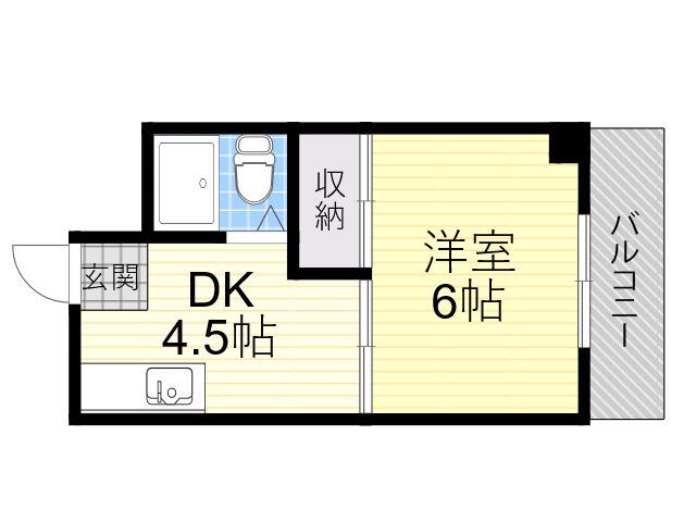 ラパンジール大国3(1DK/9階)の間取り写真