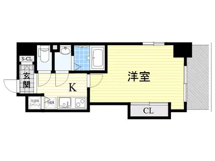 ラグゼ花園(1K/13階)の間取り写真