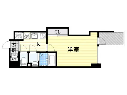 ラグゼ花園(1K/11階)の間取り写真