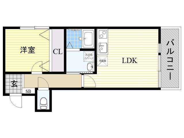 グランクローチェ(1LDK/2階)の間取り写真