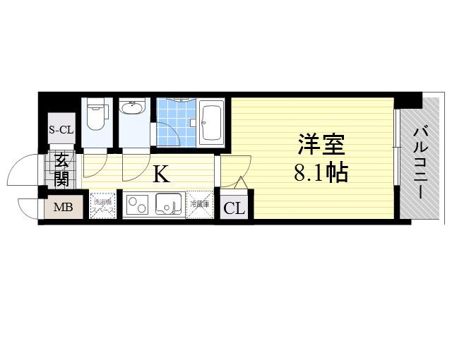 LA DOUCEUR天王寺(1K/12階)の間取り写真