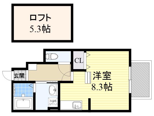 あんしん住道矢田08-5001(ワンルーム/1階)の間取り写真
